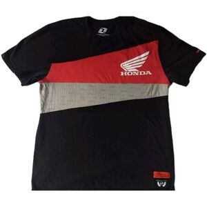 Honda Racing One Industries T-Shirt Black Red Gray Colorblock Size Medium Men's